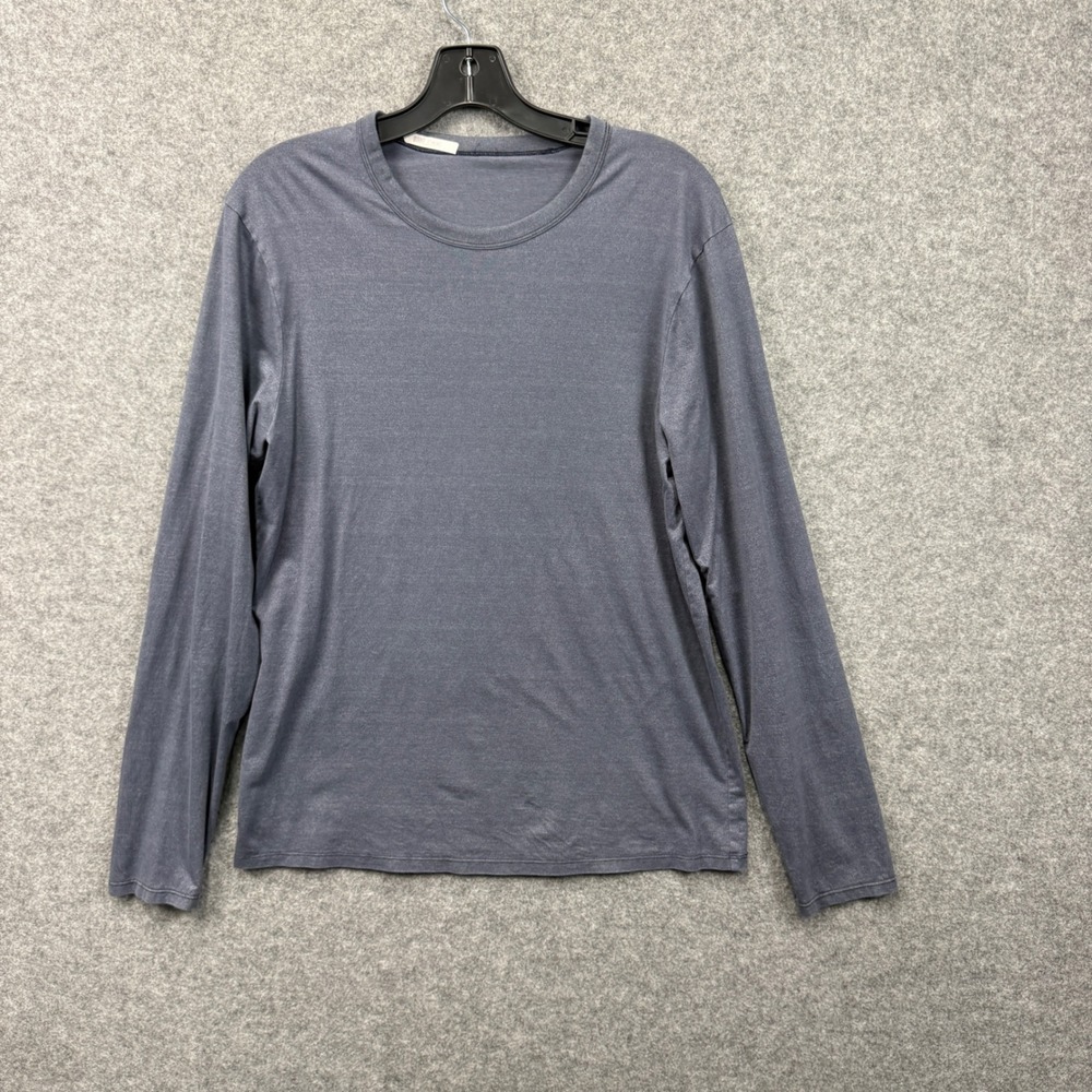 Lululemon‎ Mens Long Sleeve Crewneck Shirt Heathered Blue Gray Athletic Top